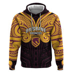 Custom Brisbane Broncos Hoodie Horse Warrior Polynesia Islander Rugby Mascot