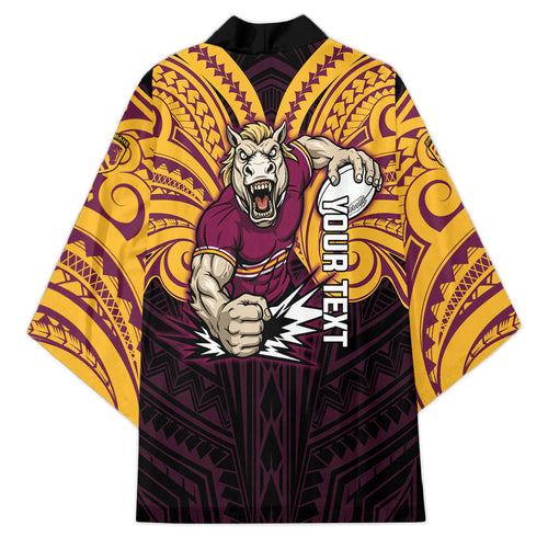 Custom Brisbane Broncos Kimono Horse Warrior Polynesia Islander Rugby Mascot