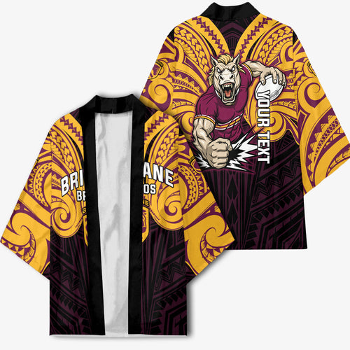 Custom Brisbane Broncos Kimono Horse Warrior Polynesia Islander Rugby Mascot