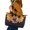 Custom Brisbane Broncos Leather Tote Bag Horse Warrior Polynesia Islander Rugby Mascot