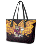 Custom Brisbane Broncos Leather Tote Bag Horse Warrior Polynesia Islander Rugby Mascot