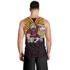 Custom Brisbane Broncos Men Tank Top Horse Warrior Polynesia Islander Rugby Mascot