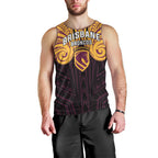 Custom Brisbane Broncos Men Tank Top Horse Warrior Polynesia Islander Rugby Mascot