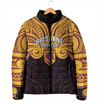 Custom Brisbane Broncos Padded Jacket Horse Warrior Polynesia Islander Rugby Mascot