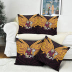 Custom Brisbane Broncos Pillow Cover Horse Warrior Polynesia Islander Rugby Mascot