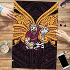 Custom Brisbane Broncos Puzzle Horse Warrior Polynesia Islander Rugby Mascot