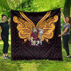 Custom Brisbane Broncos Quilt Horse Warrior Polynesia Islander Rugby Mascot