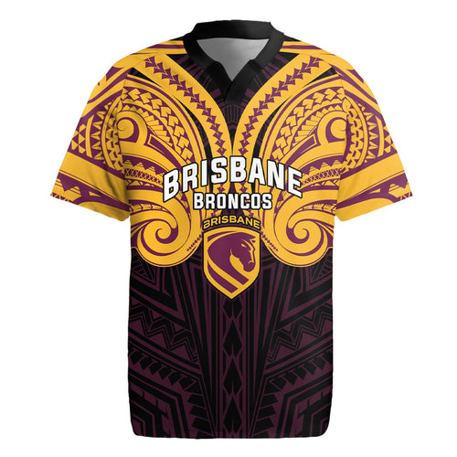 Custom Brisbane Broncos Rugby Jersey Horse Warrior Polynesia Islander Rugby Mascot