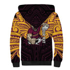 Custom Brisbane Broncos Sherpa Hoodie Horse Warrior Polynesia Islander Rugby Mascot