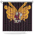 Custom Brisbane Broncos Shower Curtain Horse Warrior Polynesia Islander Rugby Mascot