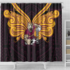 Custom Brisbane Broncos Shower Curtain Horse Warrior Polynesia Islander Rugby Mascot