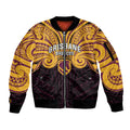 Custom Brisbane Broncos Sleeve Zip Bomber Jacket Horse Warrior Polynesia Islander Rugby Mascot
