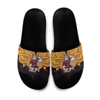 Custom Brisbane Broncos Slide Sandals Horse Warrior Polynesia Islander Rugby Mascot