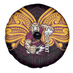 Custom Brisbane Broncos Spare Tire Cover Horse Warrior Polynesia Islander Rugby Mascot