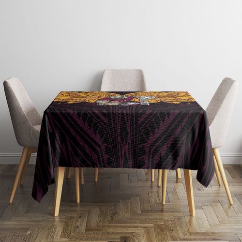 Custom Brisbane Broncos Tablecloth Horse Warrior Polynesia Islander Rugby Mascot