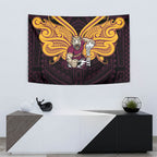 Custom Brisbane Broncos Tapestry Horse Warrior Polynesia Islander Rugby Mascot