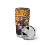 Custom Brisbane Broncos Tumbler Cup Horse Warrior Polynesia Islander Rugby Mascot