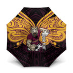 Custom Brisbane Broncos Umbrella Horse Warrior Polynesia Islander Rugby Mascot