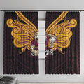 Custom Brisbane Broncos Window Curtain Horse Warrior Polynesia Islander Rugby Mascot