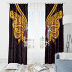 Custom Brisbane Broncos Window Curtain Horse Warrior Polynesia Islander Rugby Mascot