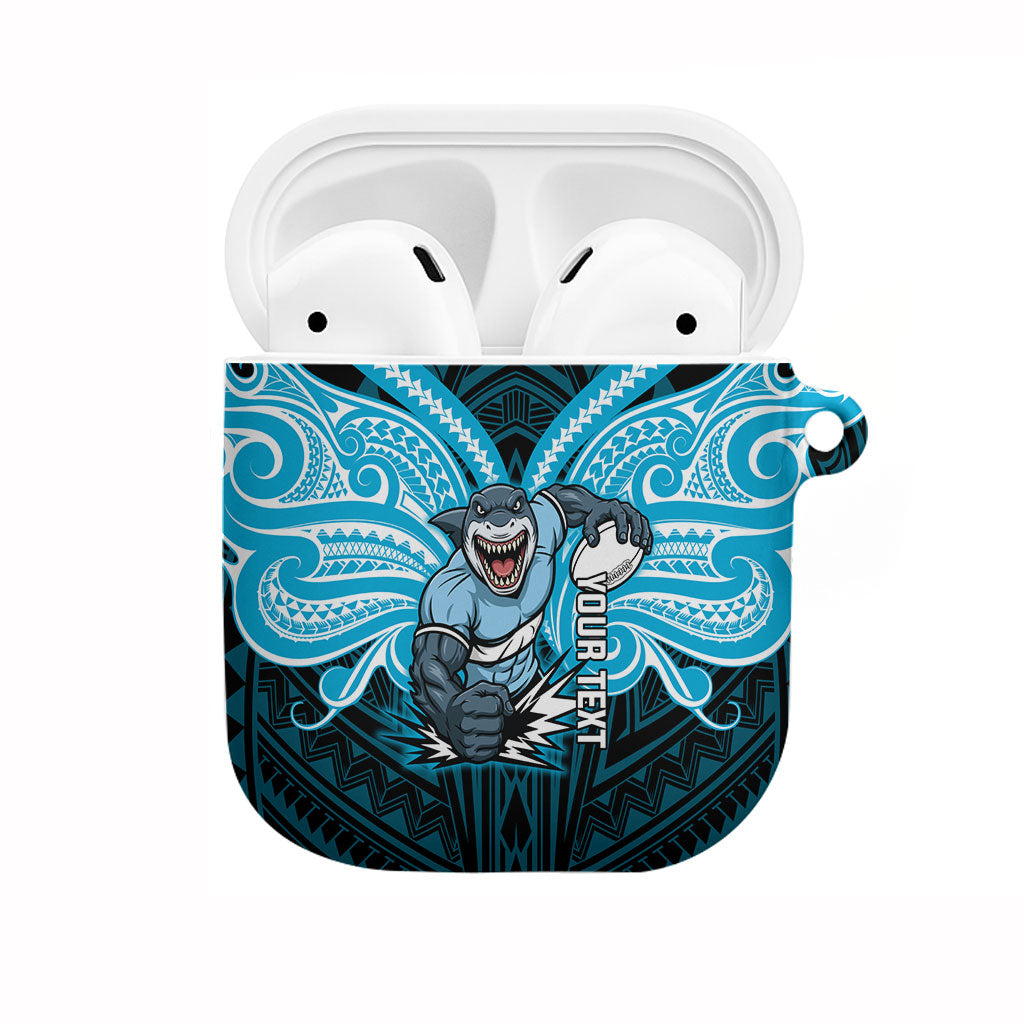 Custom Cronulla-Sutherland Sharks AirPods Case Shark Warrior Polynesia Islander Rugby Mascot