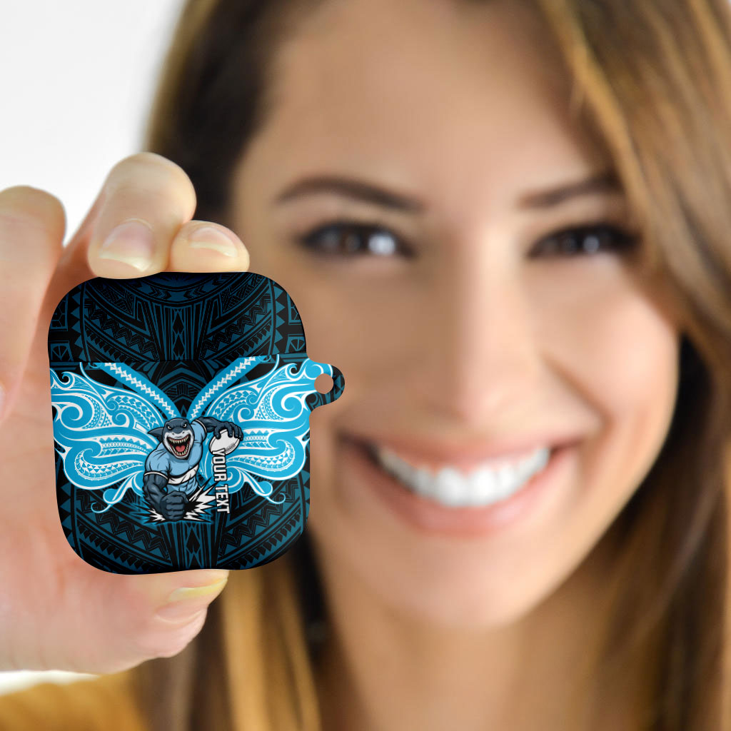 Custom Cronulla-Sutherland Sharks AirPods Case Shark Warrior Polynesia Islander Rugby Mascot
