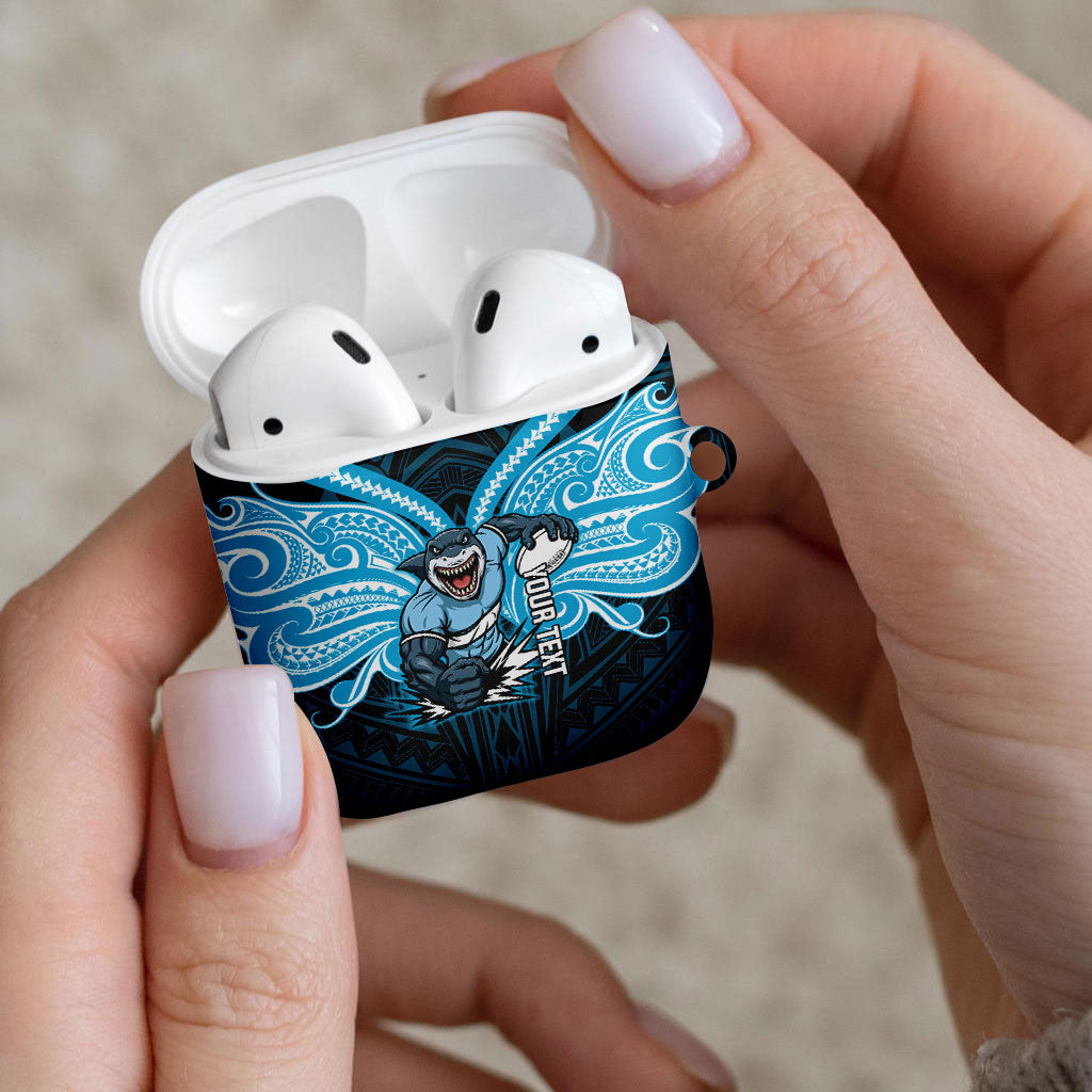 Custom Cronulla-Sutherland Sharks AirPods Case Shark Warrior Polynesia Islander Rugby Mascot