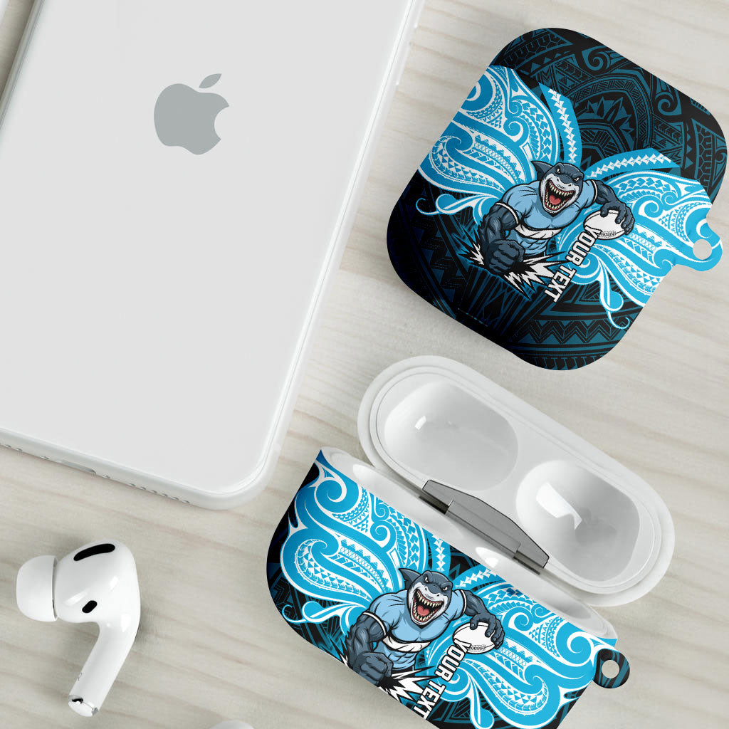 Custom Cronulla-Sutherland Sharks AirPods Case Shark Warrior Polynesia Islander Rugby Mascot