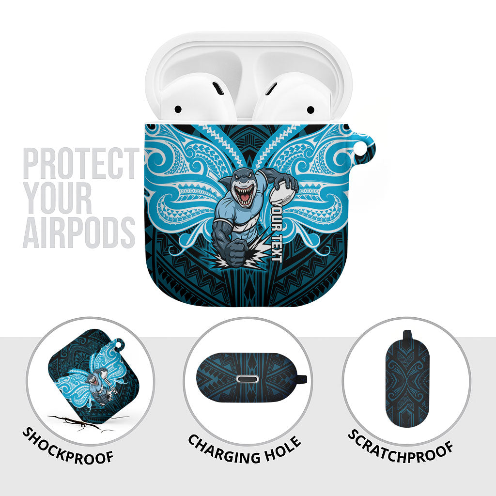 Custom Cronulla-Sutherland Sharks AirPods Case Shark Warrior Polynesia Islander Rugby Mascot