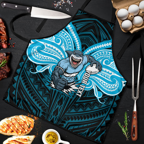Custom Cronulla-Sutherland Sharks Apron Shark Warrior Polynesia Islander Rugby Mascot