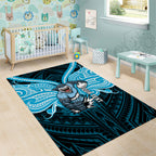 Custom Cronulla-Sutherland Sharks Area Rug Shark Warrior Polynesia Islander Rugby Mascot