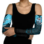 Custom Cronulla-Sutherland Sharks Arm Sleeves Shark Warrior Polynesia Islander Rugby Mascot
