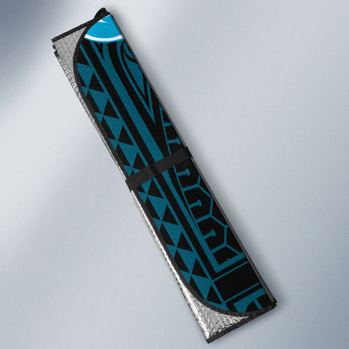Custom Cronulla-Sutherland Sharks Auto Sun Shade Shark Warrior Polynesia Islander Rugby Mascot