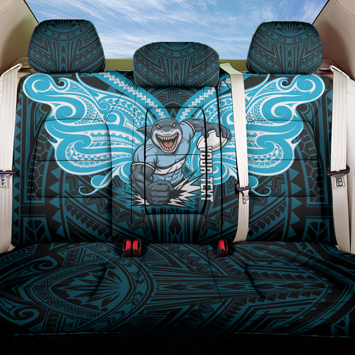 Custom Cronulla-Sutherland Sharks Back Car Seat Cover Shark Warrior Polynesia Islander Rugby Mascot