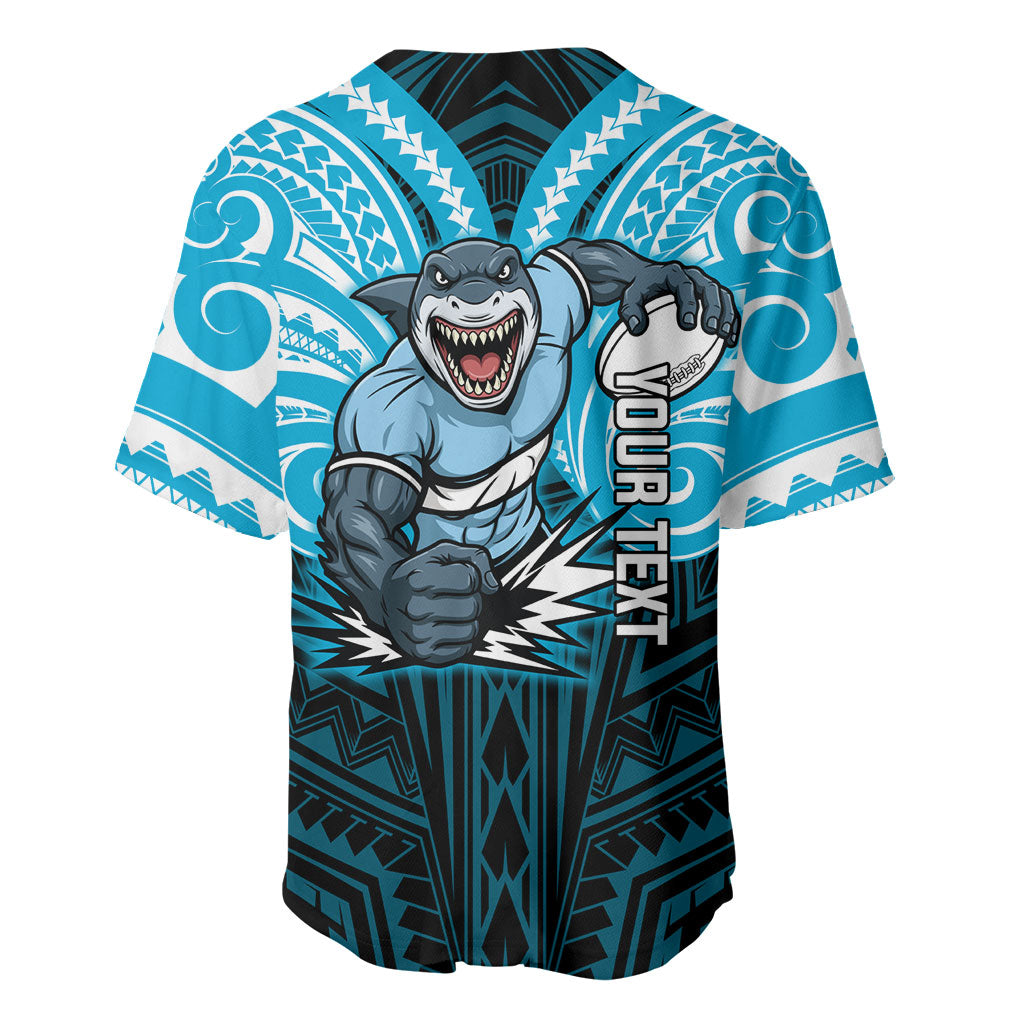 Custom Cronulla-Sutherland Sharks Baseball Jersey Shark Warrior Polynesia Islander Rugby Mascot