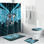 Custom Cronulla-Sutherland Sharks Bathroom Set Shark Warrior Polynesia Islander Rugby Mascot