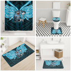 Custom Cronulla-Sutherland Sharks Bathroom Set Shark Warrior Polynesia Islander Rugby Mascot