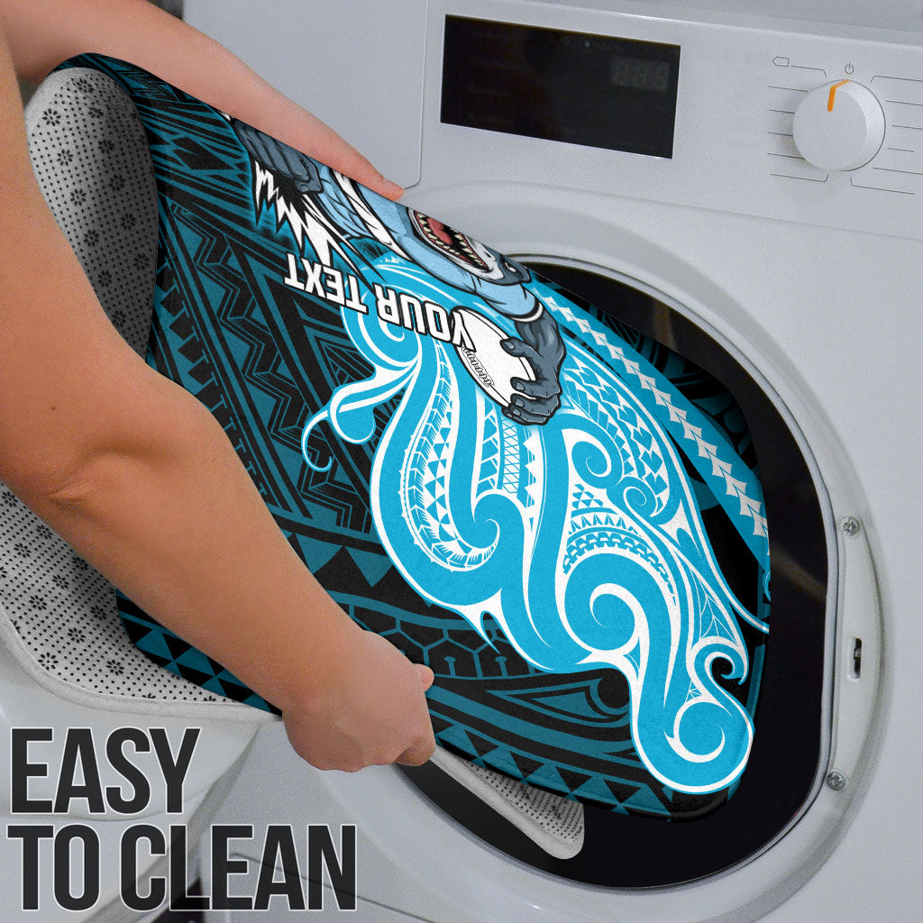Custom Cronulla-Sutherland Sharks Bathroom Set Shark Warrior Polynesia Islander Rugby Mascot