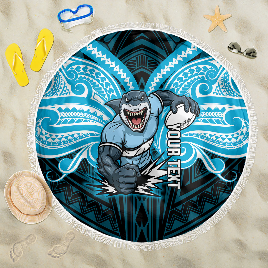 Custom Cronulla-Sutherland Sharks Beach Blanket Shark Warrior Polynesia Islander Rugby Mascot