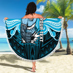 Custom Cronulla-Sutherland Sharks Beach Blanket Shark Warrior Polynesia Islander Rugby Mascot
