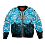Custom Cronulla-Sutherland Sharks Bomber Jacket Shark Warrior Polynesia Islander Rugby Mascot