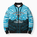 Custom Cronulla-Sutherland Sharks Bomber Puffer Jacket Shark Warrior Polynesia Islander Rugby Mascot