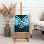Custom Cronulla-Sutherland Sharks Canvas Wall Art Shark Warrior Polynesia Islander Rugby Mascot
