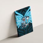 Custom Cronulla-Sutherland Sharks Canvas Wall Art Shark Warrior Polynesia Islander Rugby Mascot