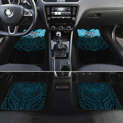 Custom Cronulla-Sutherland Sharks Car Mats Shark Warrior Polynesia Islander Rugby Mascot