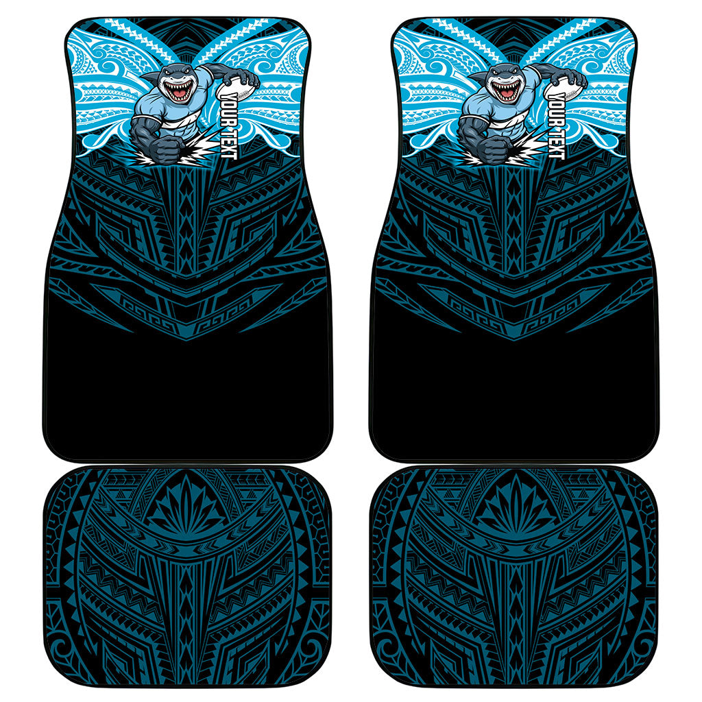 Custom Cronulla-Sutherland Sharks Car Mats Shark Warrior Polynesia Islander Rugby Mascot