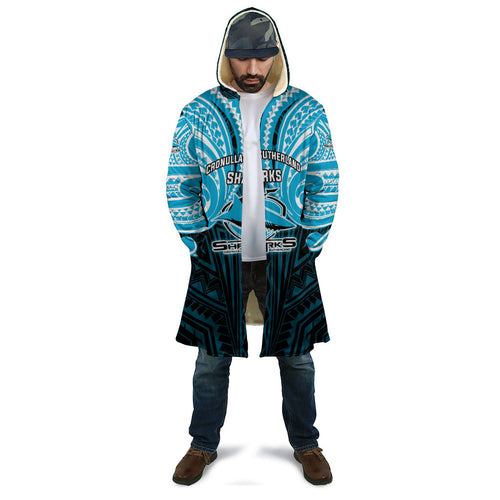 Custom Cronulla-Sutherland Sharks Cloak Shark Warrior Polynesia Islander Rugby Mascot