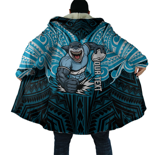 Custom Cronulla-Sutherland Sharks Cloak Shark Warrior Polynesia Islander Rugby Mascot