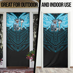 Custom Cronulla-Sutherland Sharks Door Cover Shark Warrior Polynesia Islander Rugby Mascot