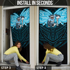 Custom Cronulla-Sutherland Sharks Door Cover Shark Warrior Polynesia Islander Rugby Mascot
